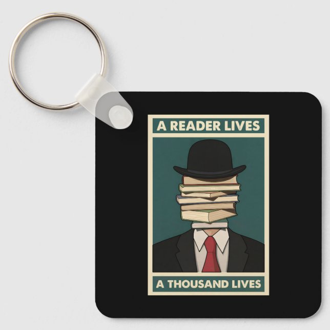 Llavero Un lector vive mil vidas Sabiduría bibliófila (Anverso)