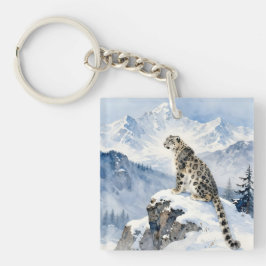 Llavero Un leopardo de las nieves en pico nevado