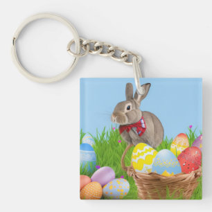 Llavero Un lindo conejo de Pascua para un ánimo positivo