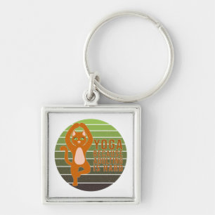 Llavero Un lindo gato gracioso haciendo yoga. diseño diver