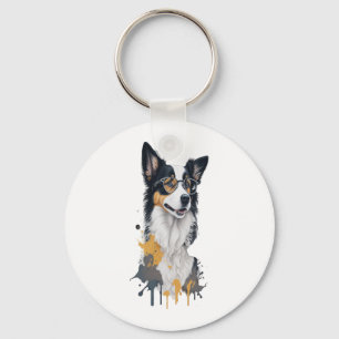 Llavero Un lindo perro en la frontera