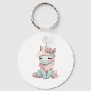 Llavero Un lindo y orgulloso unicornio