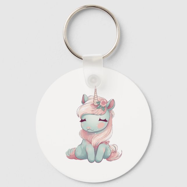 Llavero Un lindo y orgulloso unicornio (Anverso)