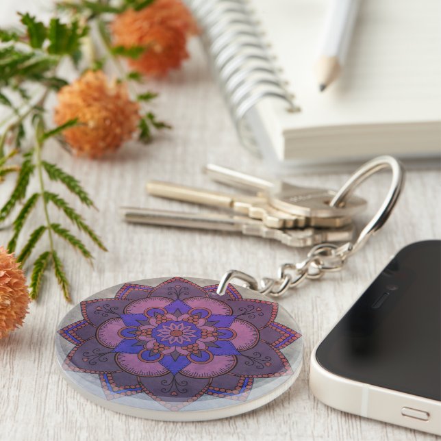Llavero Un lugar feliz Mandala Acrylic Keychain (Frente Derecha)