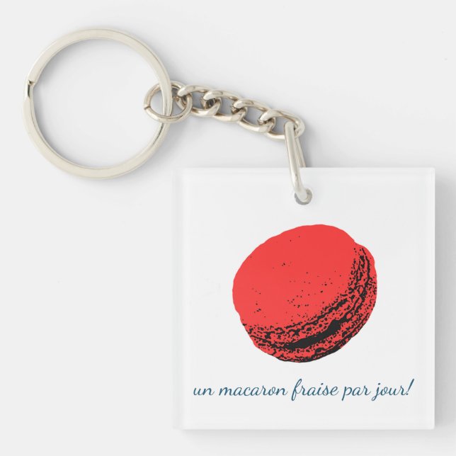 Llavero un macaron fraise par jour! (Frente)