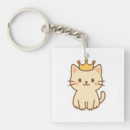 Llavero Un majestuoso gato cariñoso con una corona