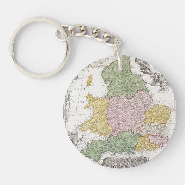 Llavero Un mapa de Inglaterra el | 1760 (Frente)