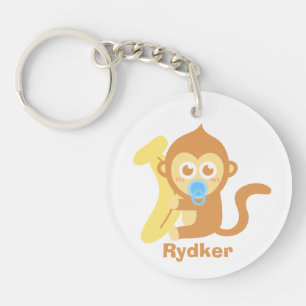 Llavero Un mono bebé Personalizado con banana