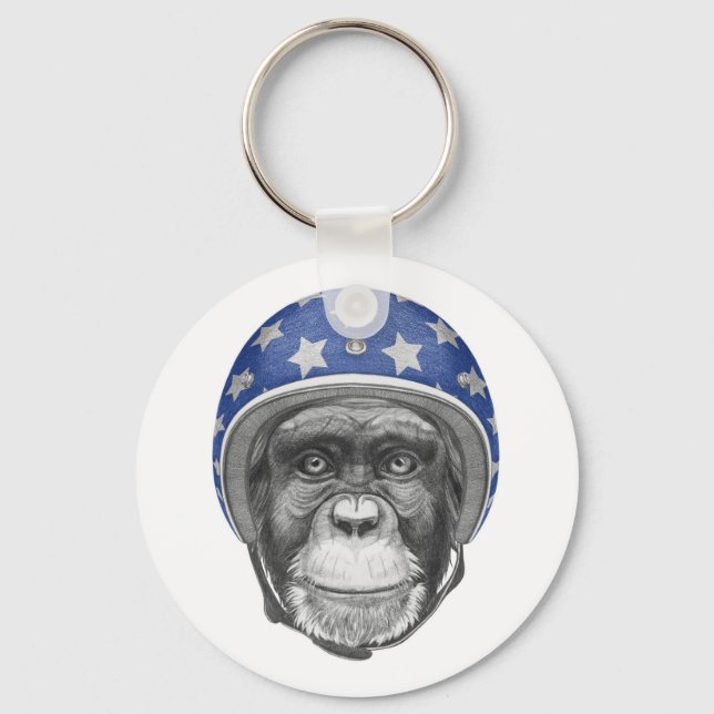 Llavero Un motociclista chimpancé (Anverso)