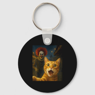 Llavero Un Naranja gracioso Tabby Cat Selfie un Payaso esp