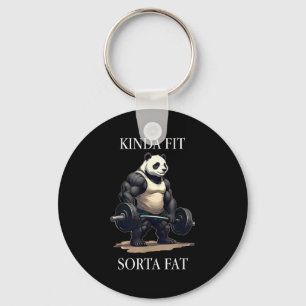 Llavero Un panda de gimnasio moderadamente en forma algo g