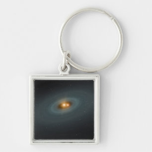 Llavero Un par de estrellas apretado y un disco circundant