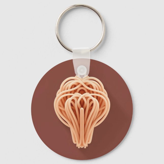 Llavero Un patrón único de fideos de espagueti (Anverso)