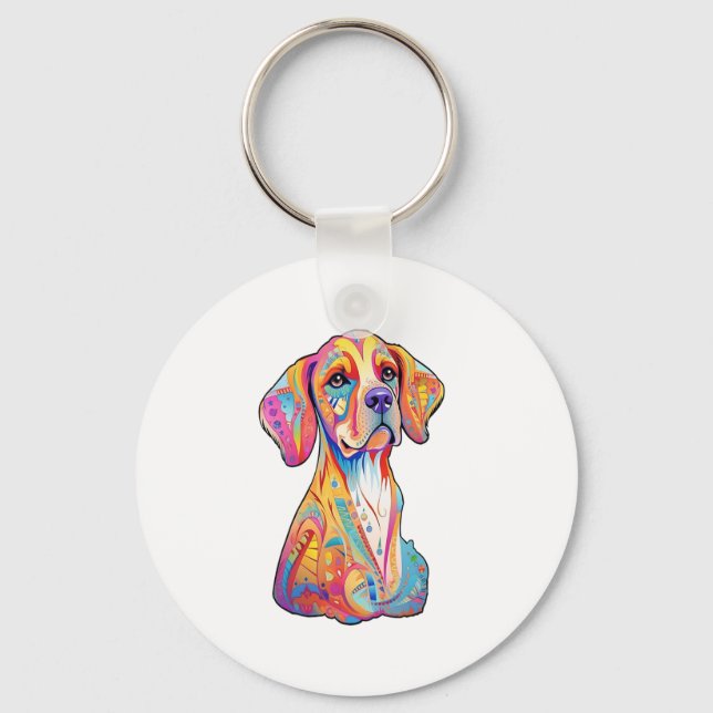 Llavero Un perro acuarela (Anverso)
