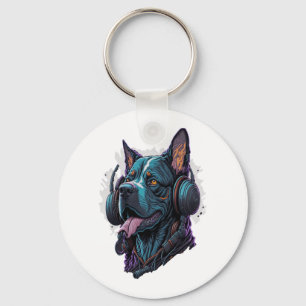 Llavero Un perro genial escuchando música
