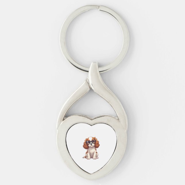 Llavero Un perro lindo Rey Charles Spaniel (Anverso)