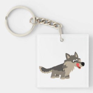 Llavero Un Personalizado chiflado de lobo acrílico hambrie