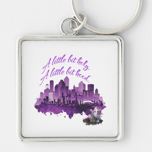 Llavero Un poco santo. Un poco barrio.  (Frente)