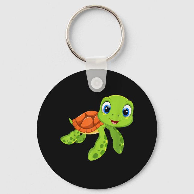 Llavero Un regalo de tortuga de bebé de mar (Anverso)