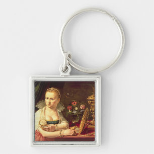 Llavero Un retrato de los vanitas de una señora creída s