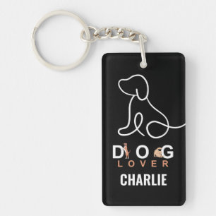 Llavero Un simple amante del perro nombre personalizado y