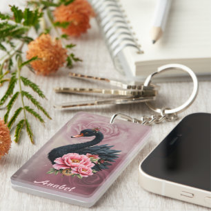 Llavero Un toque de rosa y brillo de cisne
