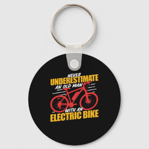 Llavero Un Viejo Con Bicicleta Electrec