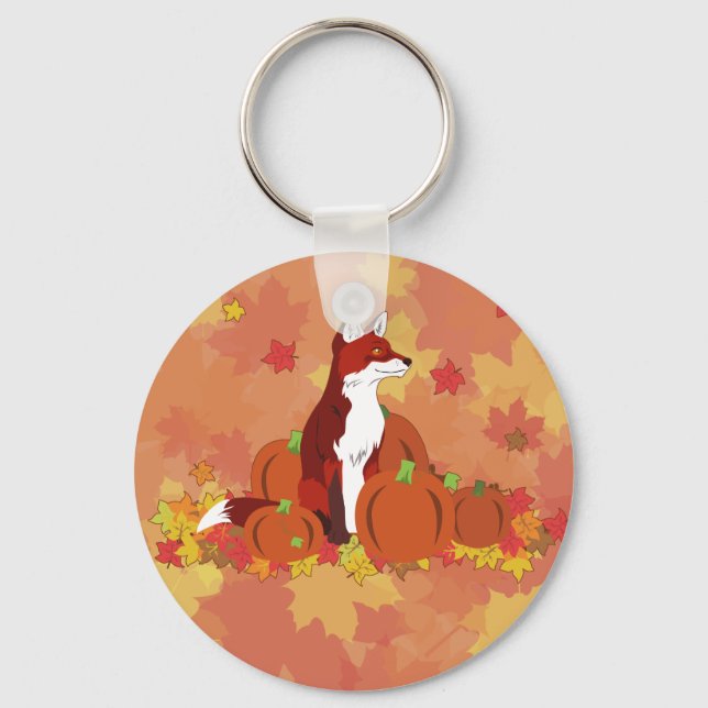 Llavero Un zorro en el parche de calabaza (Anverso)