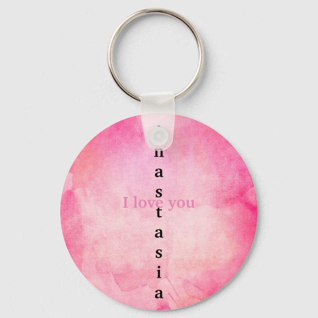 Llavero Una acuarela rosa asombrosa (Anverso)