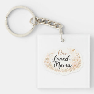 Llavero Una amada cita floral suave de mamá