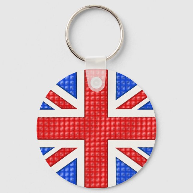 Llavero Una bandera de Union Jack texturada. (Anverso)