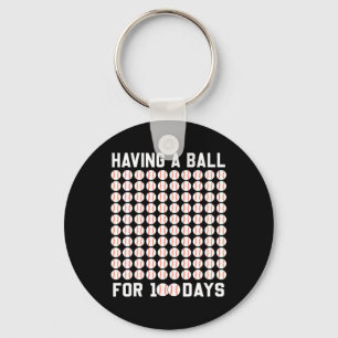 Llavero Una Bola Durante 100 Días De Béisbol 100 Días De E