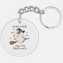 Llavero Una bruja simple y elegante primero de Halloween