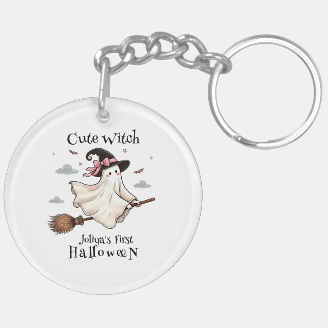 Llavero Una bruja simple y elegante primero de Halloween (Atrás Derecha)