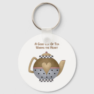 Llavero Una buena taza de té calienta el corazón