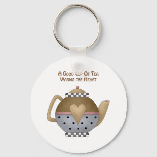 Llavero Una buena taza de té calienta el corazón