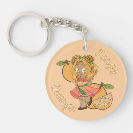 Llavero Una cadena de llaves personalizada con Cute Orange