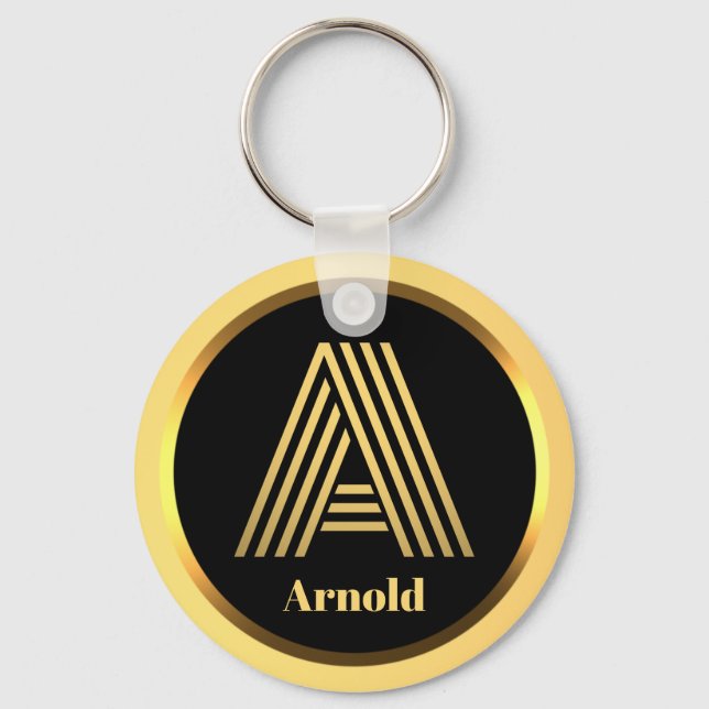Llavero Una carta monogramada de oro de cadena de claves p (Anverso)