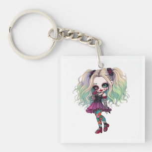 Llavero Una Colección de Diseños de Halloween de una Chica