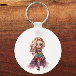 Llavero Una Colección de Diseños de Halloween de una Chica