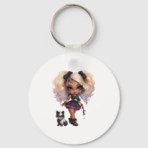 Llavero Una Colección de Diseños de Halloween de una Chica