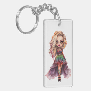 Llavero Una Colección de Diseños de Halloween de una Chica