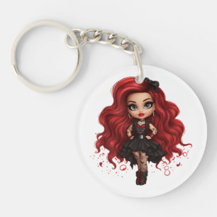 Llavero Una Colección de Diseños de Halloween de una Chica