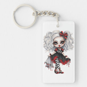 Llavero Una Colección de Diseños de Halloween de una Chica