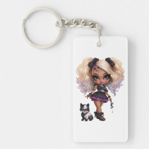 Llavero Una Colección de Diseños de Halloween de una Chica
