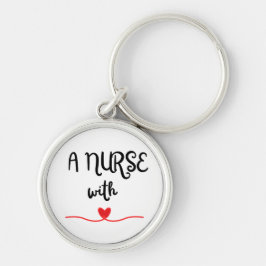 Llavero Una enfermera con círculo cardíaco