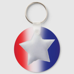 Llavero Una estrella en fondo azul blanco rojo