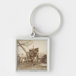Llavero Una grúa del vapor en funcionamiento durante el