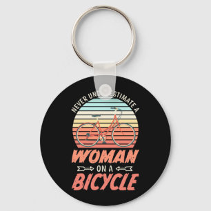 Llavero Una Mujer En Una Bicicleta