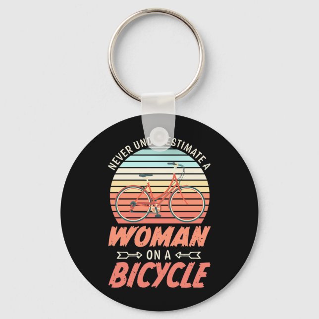 Llavero Una Mujer En Una Bicicleta (Anverso)